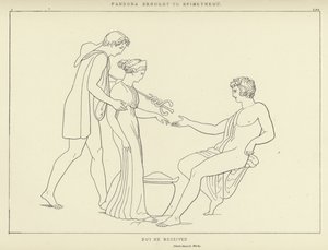 Pandora apportée à Epiméthée - John Flaxman